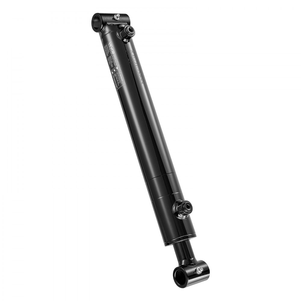 Siłownik hydrauliczny dwustronnego działania VEVOR o średnicy 50,8 mm i skoku 305 mm, do 3500 psi, wytrzymały, spawany siłownik z rurą poprzeczną, otworem 25,4 mm i przyłączem SAE-6 do maszyn rolniczych, czarny