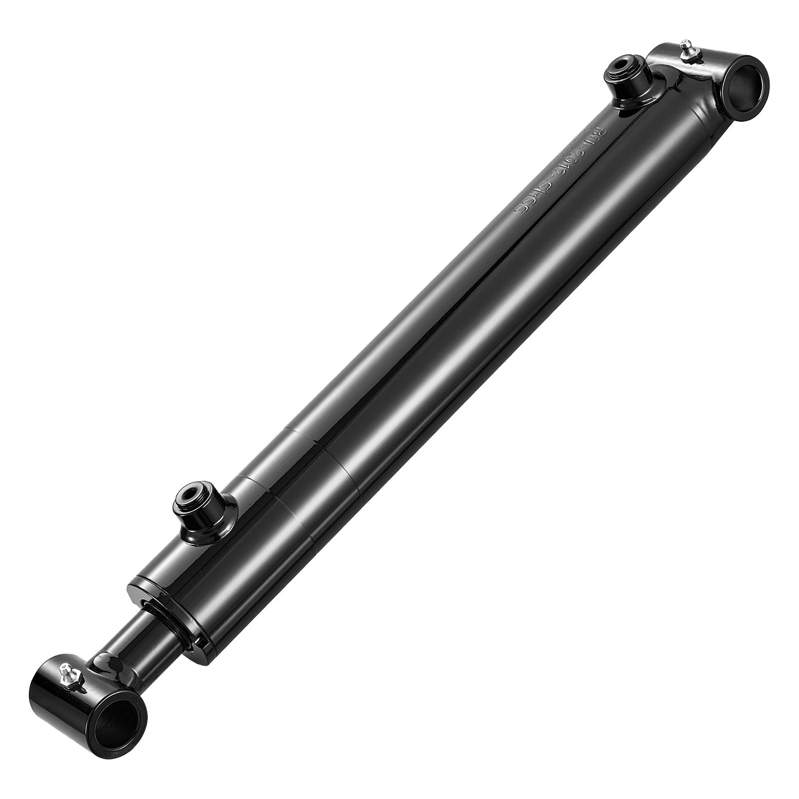 Siłownik hydrauliczny dwustronnego działania VEVOR o średnicy 50,8 mm i skoku 305 mm, do 3500 psi, wytrzymały, spawany siłownik z rurą poprzeczną, otworem 25,4 mm i przyłączem SAE-6 do maszyn rolniczych, czarny