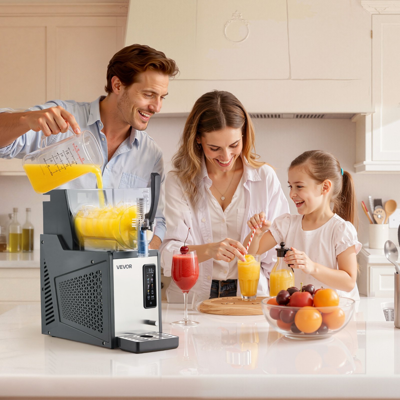 VEVOR Slush Machine 4 L, Slush Ice Maker 350 W (bez lodu), Elektryczna maszyna do margarity z funkcją samoczyszczenia, Nadaje się do mrożonych margarit, frappé, koktajli mlecznych i shake'ów