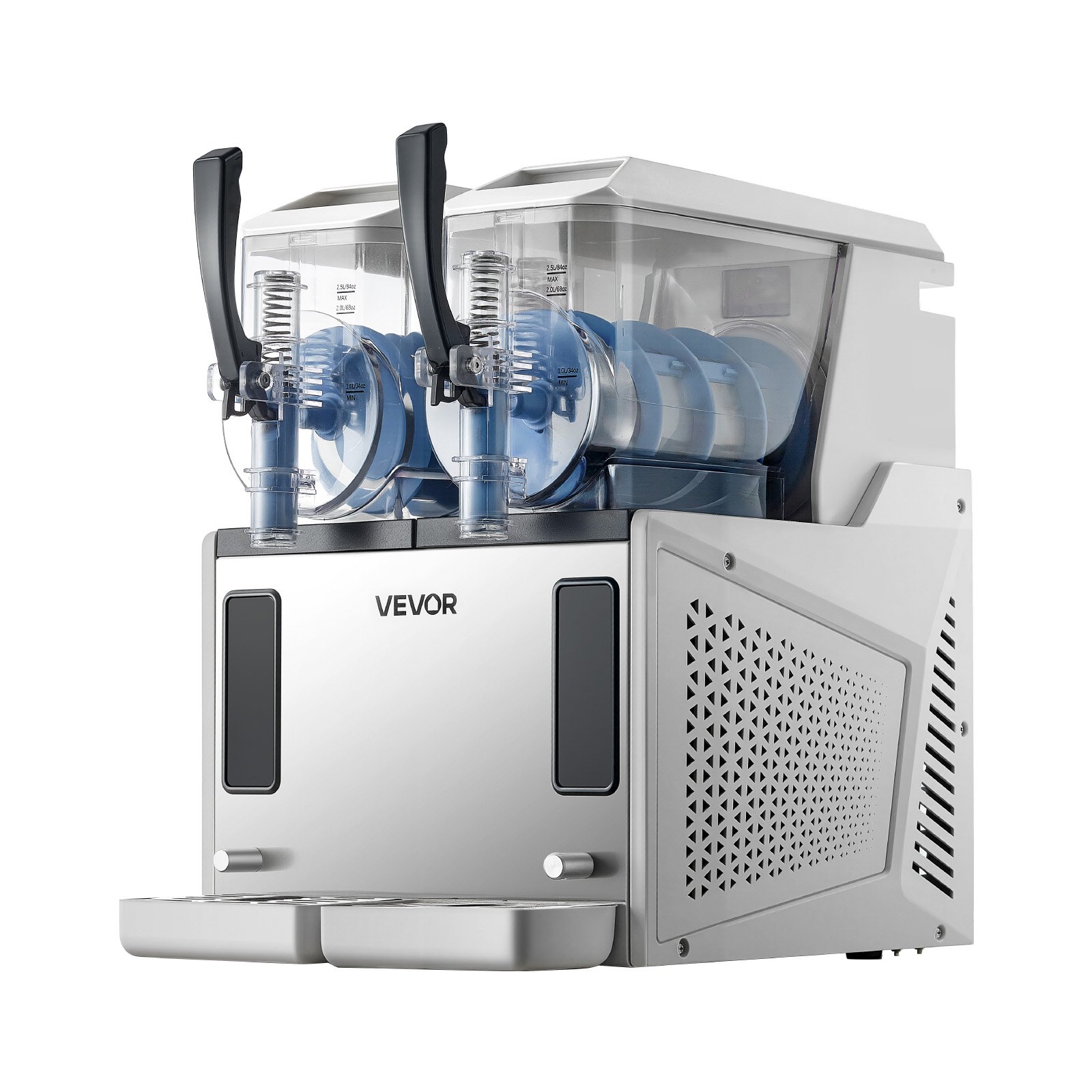 VEVOR Slush Machine 2 x 3 L, Slush Ice Maker 450 W (bez lodu), Elektryczna maszyna do margarity z funkcją samoczyszczenia, Nadaje się do mrożonych margarit, frappé, koktajli mlecznych i shake'ów
