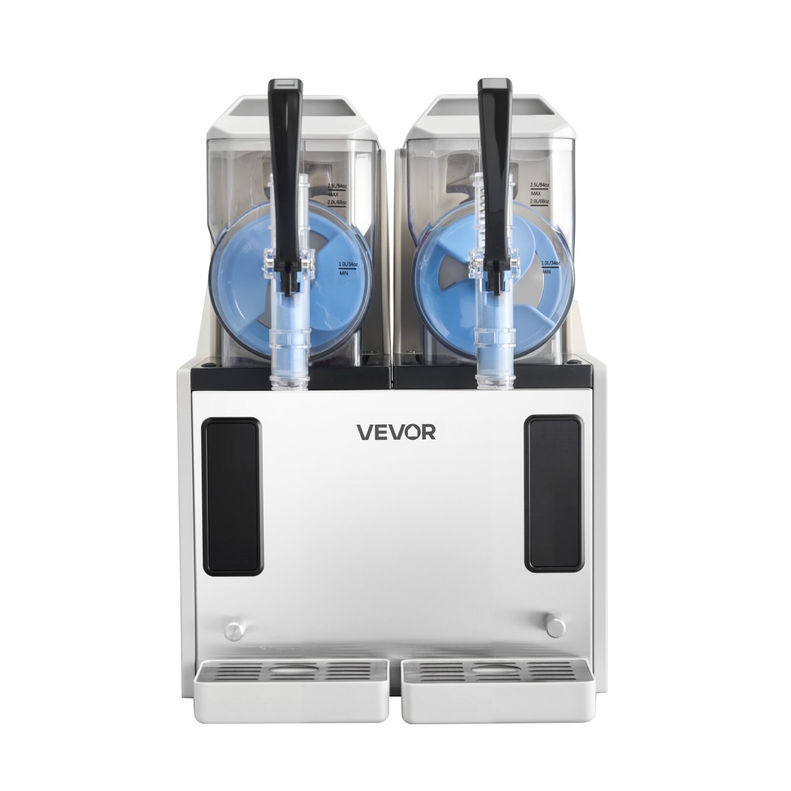 VEVOR Slush Machine 2 x 3 L, Slush Ice Maker 450 W (bez lodu), Elektryczna maszyna do margarity z funkcją samoczyszczenia, Nadaje się do mrożonych margarit, frappé, koktajli mlecznych i shake'ów