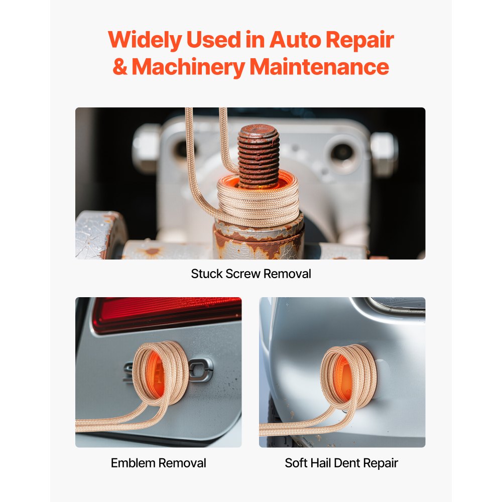 Nagrzewnica indukcyjna VEVOR do odkręcania śrub, zestaw nagrzewnic indukcyjnych magnetycznych 1100 W 230 V, ręczne narzędzie do odkręcania nakrętek, mini nagrzewnica do odkręcania zardzewiałych śrub, narzędzia do naprawy w warsztacie samochodowym z 8 cewkami i pudełkiem