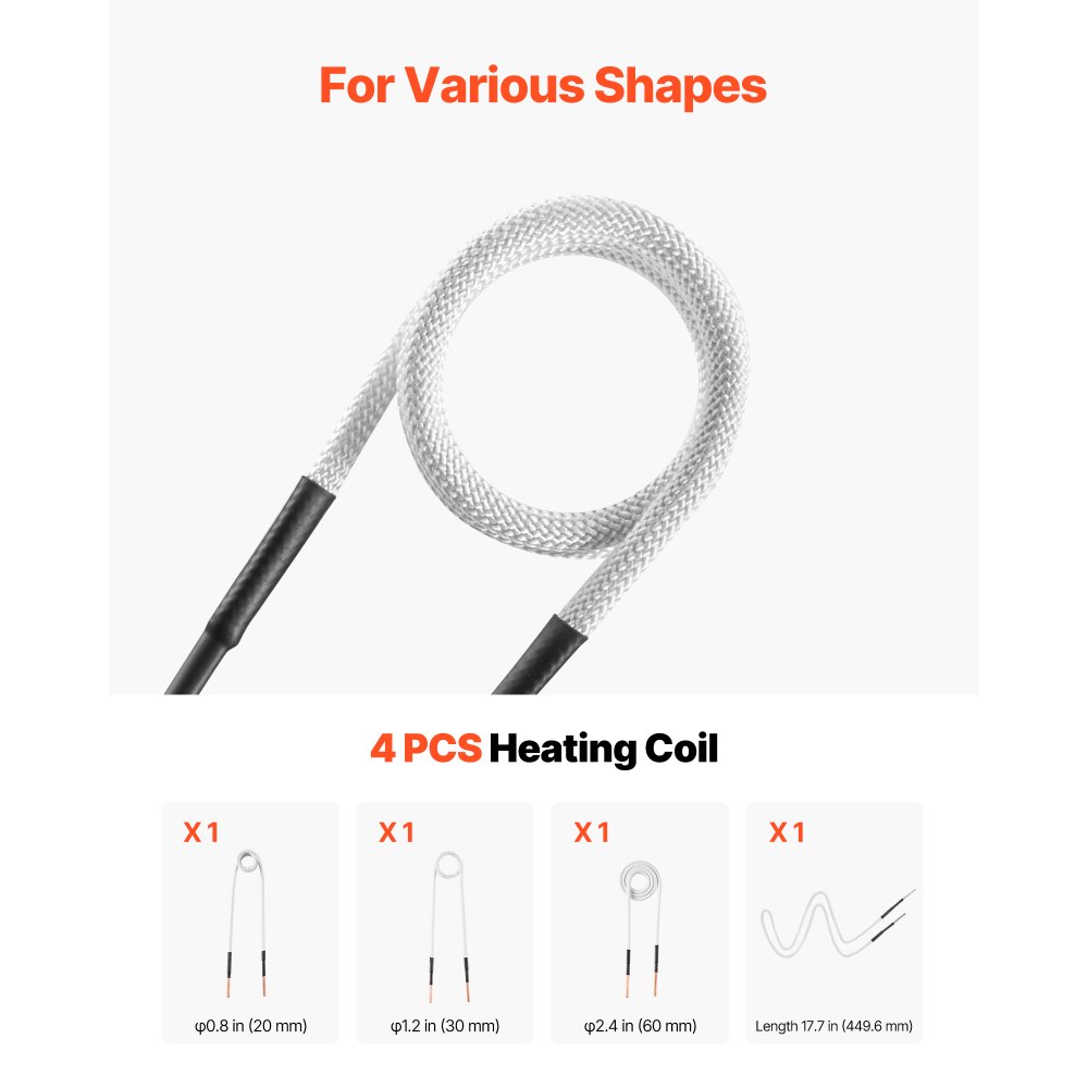 VEVOR Induction Heater Bolt Removal, 1800W 230V Magnetic Induction Heater Kit, Handheld Nut Buster Tool, Mini Heating Machine for Rusty Screw Removing, Car Garage Repairing Tools with 4 Coil and Box