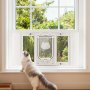 VEVOR Cat Door for Window, Adjustable to Fit Window Width 686-813 mm, 4 Secure Lock Modes, Aluminum Frame and High-Transparency Glass, Magnetic Closure, Weatherproof Quick-Fit Pet Door for Cats, White