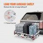 Bagażnik VEVOR 1250 x 568 x 180 mm z zaczepem do przyczepy, bagażnikiem na gry, tylnym bagażnikiem, ładownością 226,8 kg, zamontowanym koszem bagażowym, aluminiowym bagażnikiem ze stali nierdzewnej, odpowiedni do SUV-ów, ciężarówek itp.