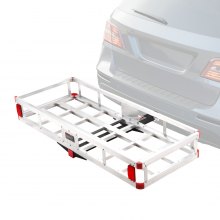 Bagażnik VEVOR 1250 x 568 x 180 mm z zaczepem do przyczepy, bagażnikiem na gry, tylnym bagażnikiem, ładownością 226,8 kg, zamontowanym koszem bagażowym, aluminiowym bagażnikiem ze stali nierdzewnej, odpowiedni do SUV-ów, ciężarówek itp.