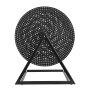 VEVOR Raffle Ticket Spinner, 410 x 302 mm Holds 5000 Tickets or 200 Ping Pong Balls, Raffle Drum Lottery Spinning Cage with Reinforced Handle, Stable Triangular Stand, for Events, Gatherings, Black