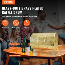 Bęben loteryjny VEVOR Glückskind o pojemności 10 000 losów lub 300 kul tomboli, profesjonalna metalowa obrotowa klatka biletowa, gramofon loteryjny, kasa biletowa do gier loteryjnych Golden