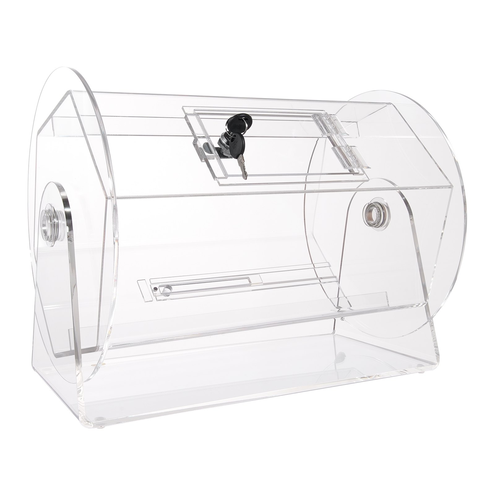 VEVOR Lucky Child Lottery Drum, 5000 Lottery Tickets or 200 Tombola Balls Capacity, Professional Lottery Rotating Cage with 2 Keys, Transparent Lottery Turntable, Lottery Box for Lottery Games
