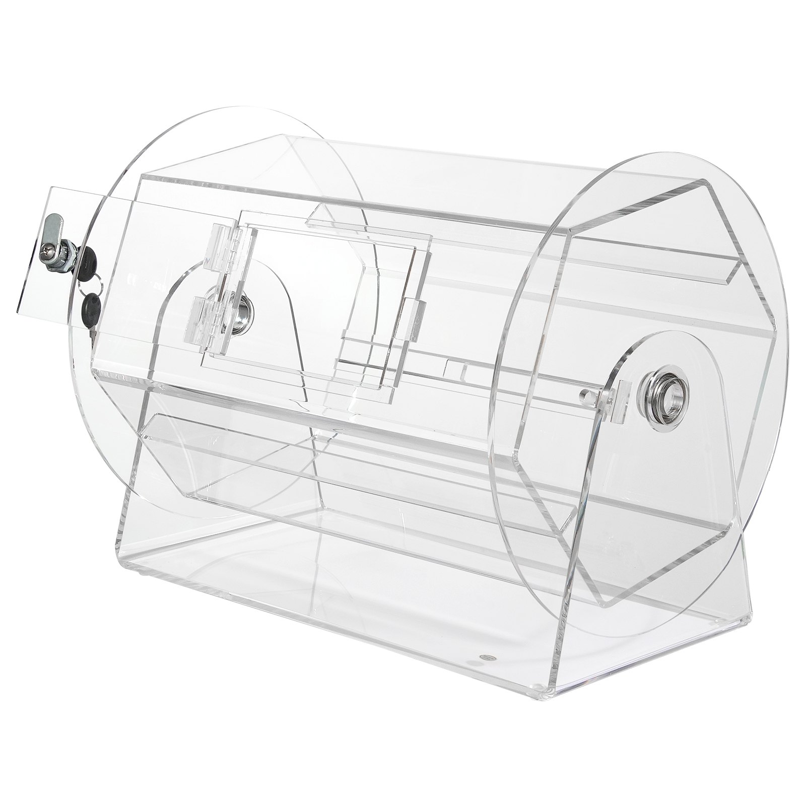 VEVOR Lucky Child Lottery Drum, 5000 Lottery Tickets or 200 Tombola Balls Capacity, Professional Lottery Rotating Cage with 2 Keys, Transparent Lottery Turntable, Lottery Box for Lottery Games