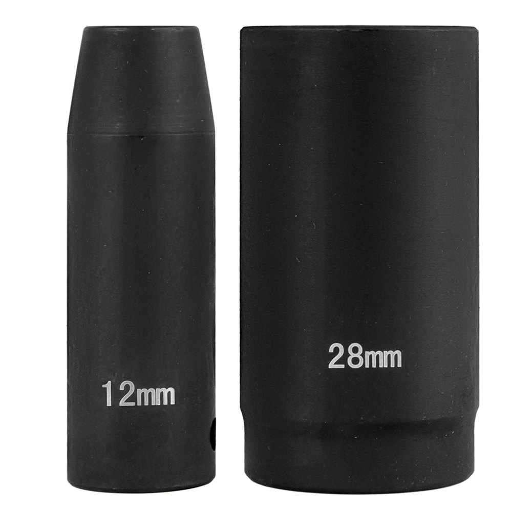 Zestaw kluczy udarowych VEVOR, 26-częściowe nasadki udarowe 1/2", 6-kątne nasadki, zestaw nasadek 1/2", 10-36 mm, konstrukcja Cr-V o dużej wytrzymałości