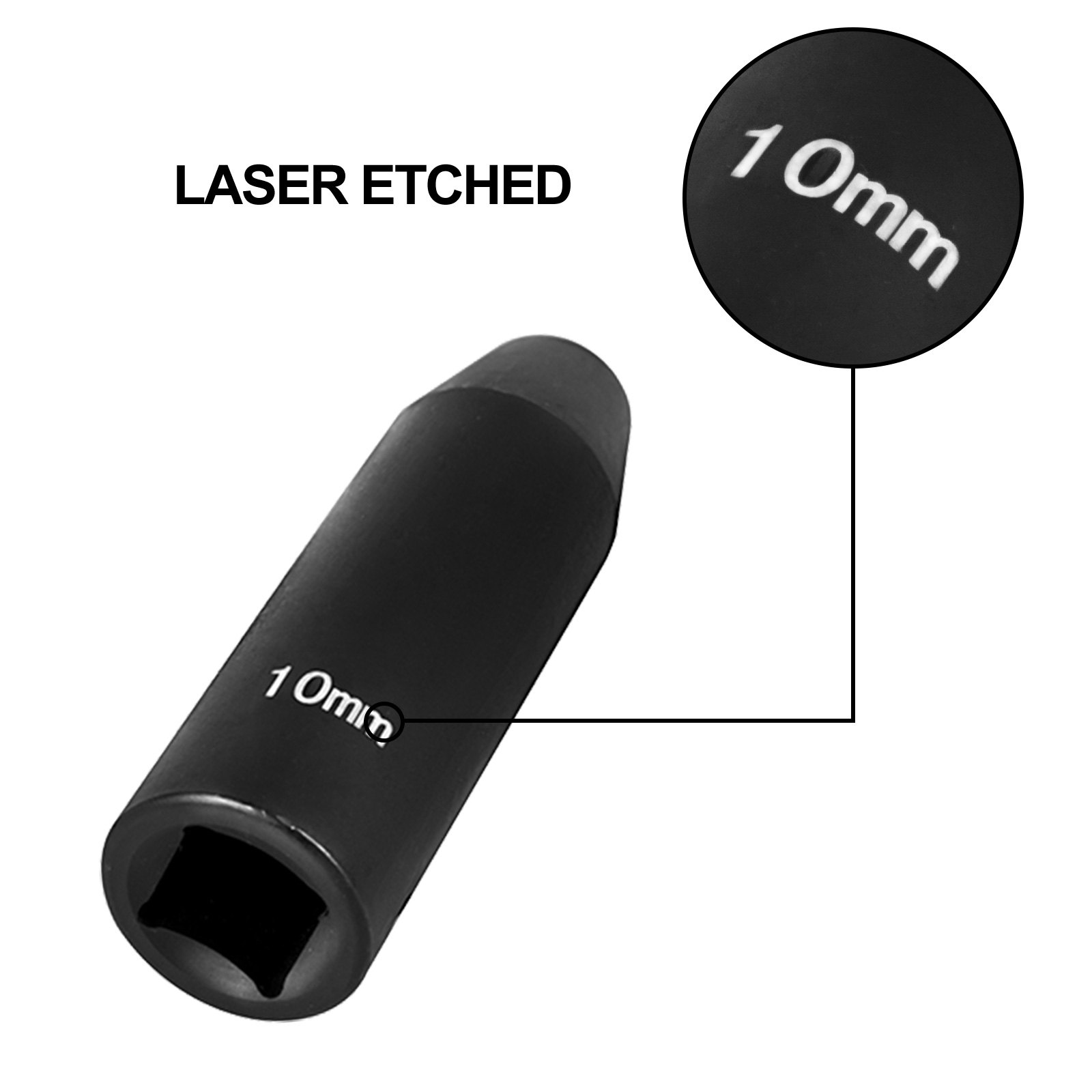 Zestaw kluczy udarowych VEVOR, 26-częściowe nasadki udarowe 1/2", 6-kątne nasadki, zestaw nasadek 1/2", 10-36 mm, konstrukcja Cr-V o dużej wytrzymałości