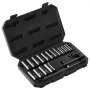 VEVOR 3/8 inch Drive Impact Socket Set, 18-Piece Deep Socket Set, Metric 8-22 mm, 6 Point, CR-V Alloy Steel for Automotive Repair, Includes Storage Case, Black