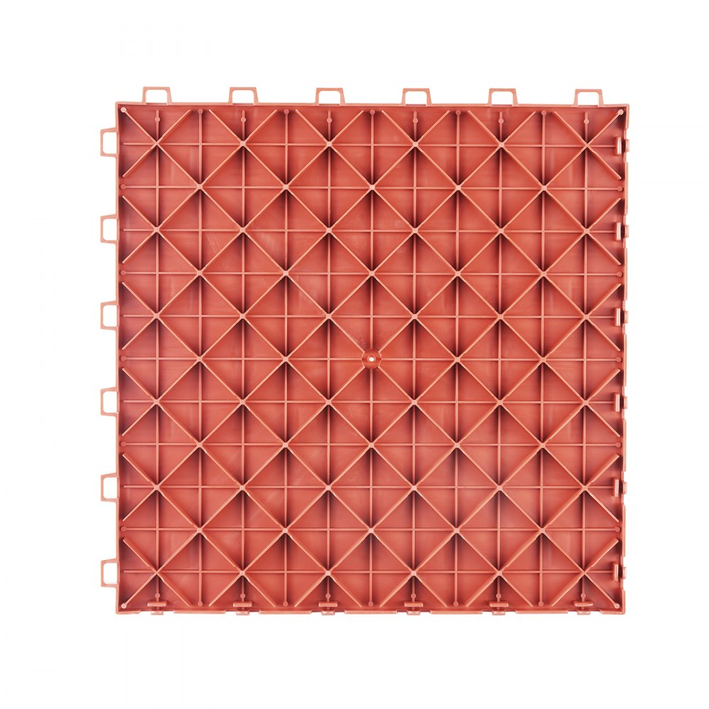 VEVOR Garage Floor Fittings, 305 x 305 x 13.4 mm, 25-piece set, industrial flooring, non-slip double-sided textured garage flooring, for garages, basements, repair shops, red