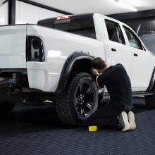 VEVOR Armatura podłogowa do garażu 305 x 305 x 13,4 mm Zestaw 50 sztuk Podłoga przemysłowa Antypoślizgowa konstrukcja dwustronna Podłoga garażowa do garaży Piwnice Warsztaty naprawcze Grafitowy szary