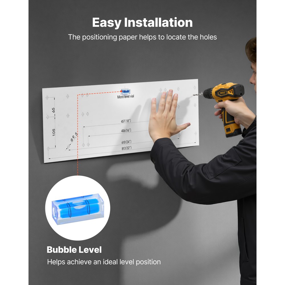 Zestaw regałów garażowych VEVOR, 2-częściowy, 1219x503x200 mm, przechowywanie narzędzi, 127 kg na warstwę, uchwyt na narzędzia montowany na ścianie, przestrzeń półkowa 1219x503 mm, półki do przechowywania, półka metalowa, organizer na narzędzia, półki ścienne