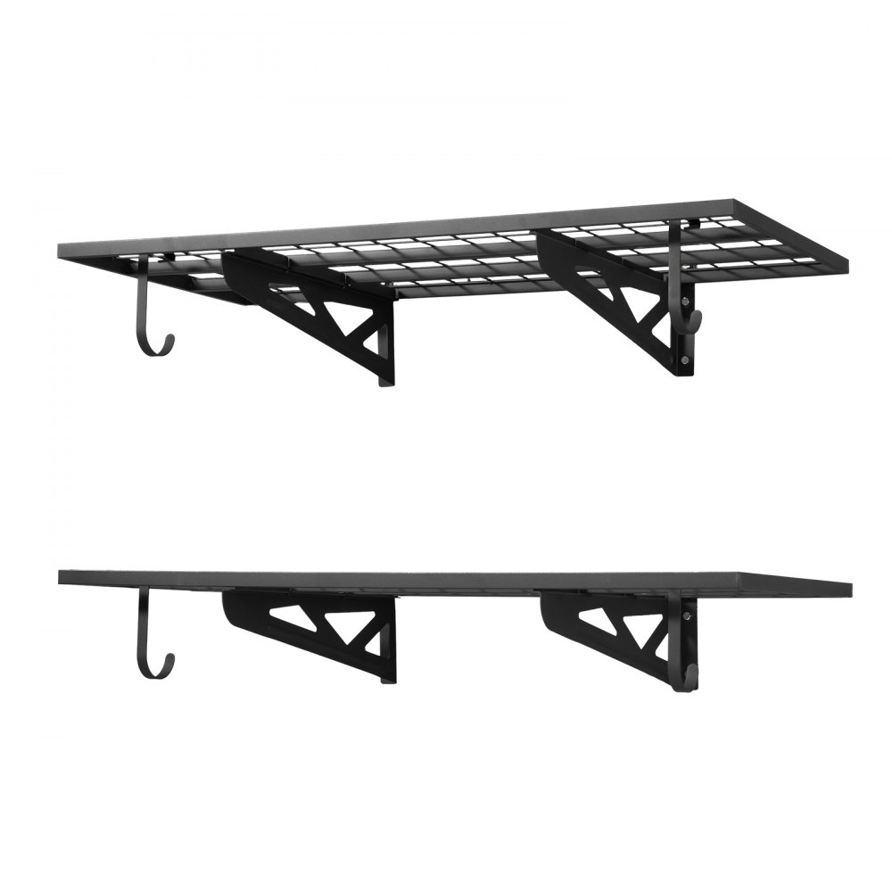 Zestaw regałów garażowych VEVOR, 2-częściowy, 1219x620x210 mm, przechowywanie narzędzi, 113 kg na warstwę, uchwyt na narzędzia montowany na ścianie, przestrzeń półkowa 1219x620 mm, półki do przechowywania, półka metalowa, organizer na narzędzia, półki ścienne