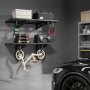 VEVOR 2-Tier Heavy Duty Wall Garage Shelving, 610 x 1219 mm Steel Wall Mounted Shelving Unit with Hooks, 610 x 1219 mm Per Shelf Floating Storage Metal Rack for Garage, 227 kg Total Weight Capacity