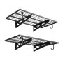 VEVOR 2-Tier Heavy Duty Wall Garage Shelving, 610 x 1219 mm Steel Wall Mounted Shelving Unit with Hooks, 610 x 1219 mm Per Shelf Floating Storage Metal Rack for Garage, 227 kg Total Weight Capacity