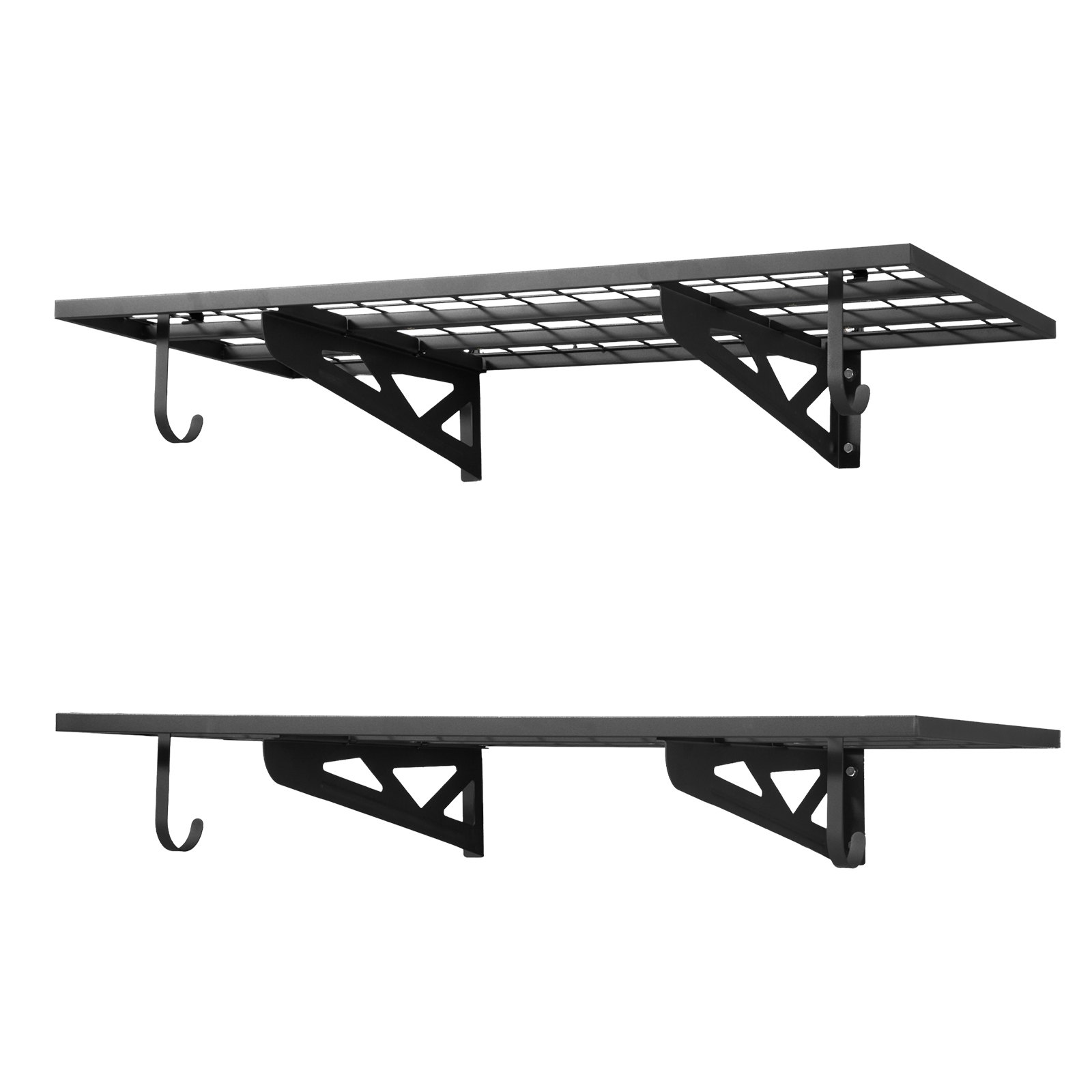 Zestaw regałów garażowych VEVOR, 2-częściowy, 1219x620x210 mm, przechowywanie narzędzi, 113 kg na warstwę, uchwyt na narzędzia montowany na ścianie, przestrzeń półkowa 1219x620 mm, półki do przechowywania, półka metalowa, organizer na narzędzia, półki ścienne