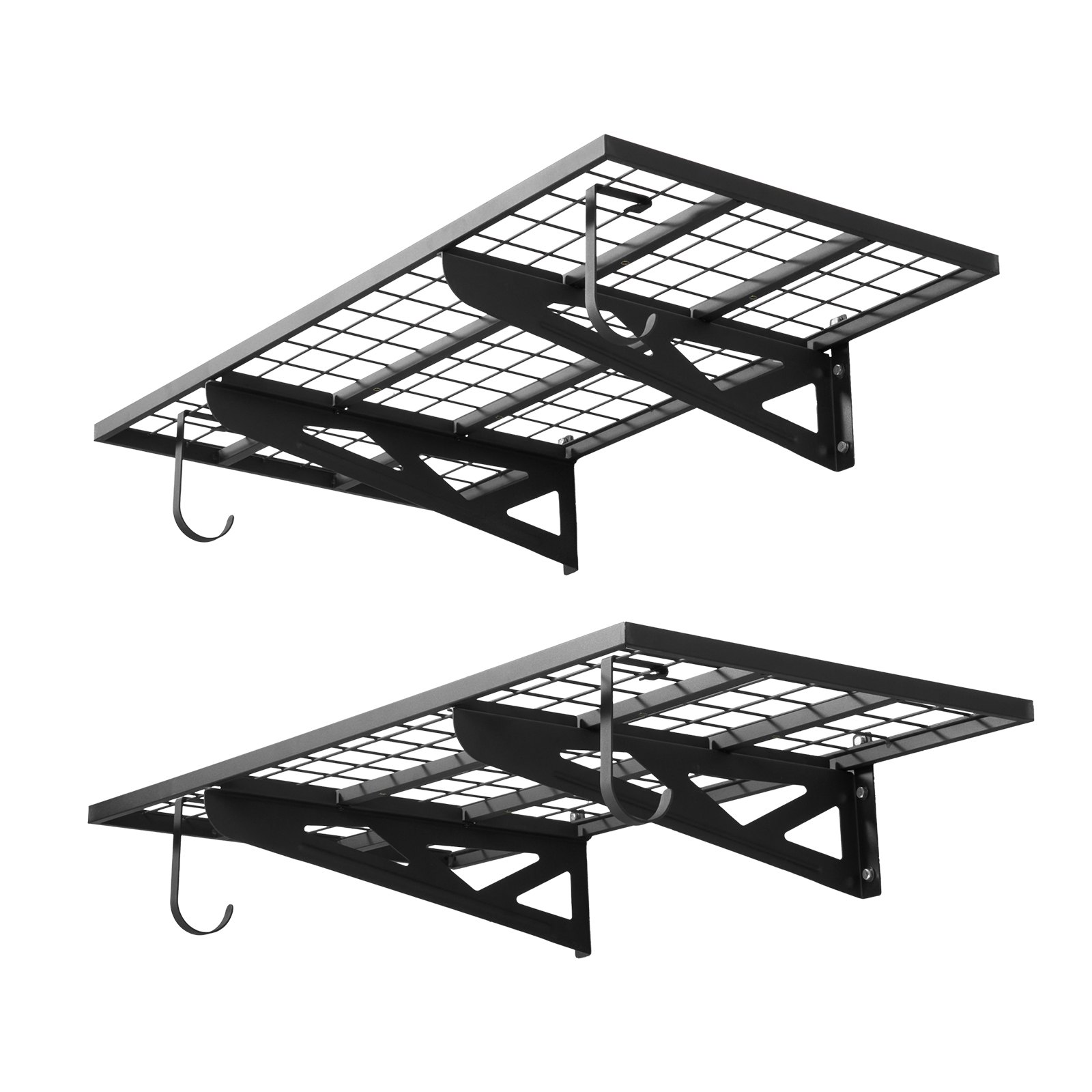 Zestaw regałów garażowych VEVOR, 2-częściowy, 1219x620x210 mm, przechowywanie narzędzi, 113 kg na warstwę, uchwyt na narzędzia montowany na ścianie, przestrzeń półkowa 1219x620 mm, półki do przechowywania, półka metalowa, organizer na narzędzia, półki ścienne