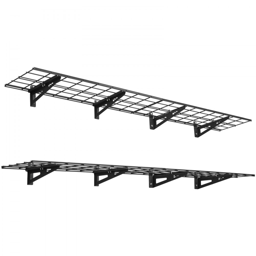 Zestaw regałów garażowych VEVOR, 2-częściowy, 1830x315x122 mm, przechowywanie narzędzi, 136 kg na warstwę, uchwyt na narzędzia montowany na ścianie, przestrzeń półek 1830x315 mm, półki do przechowywania, półka metalowa, organizer na narzędzia, półki ścienne