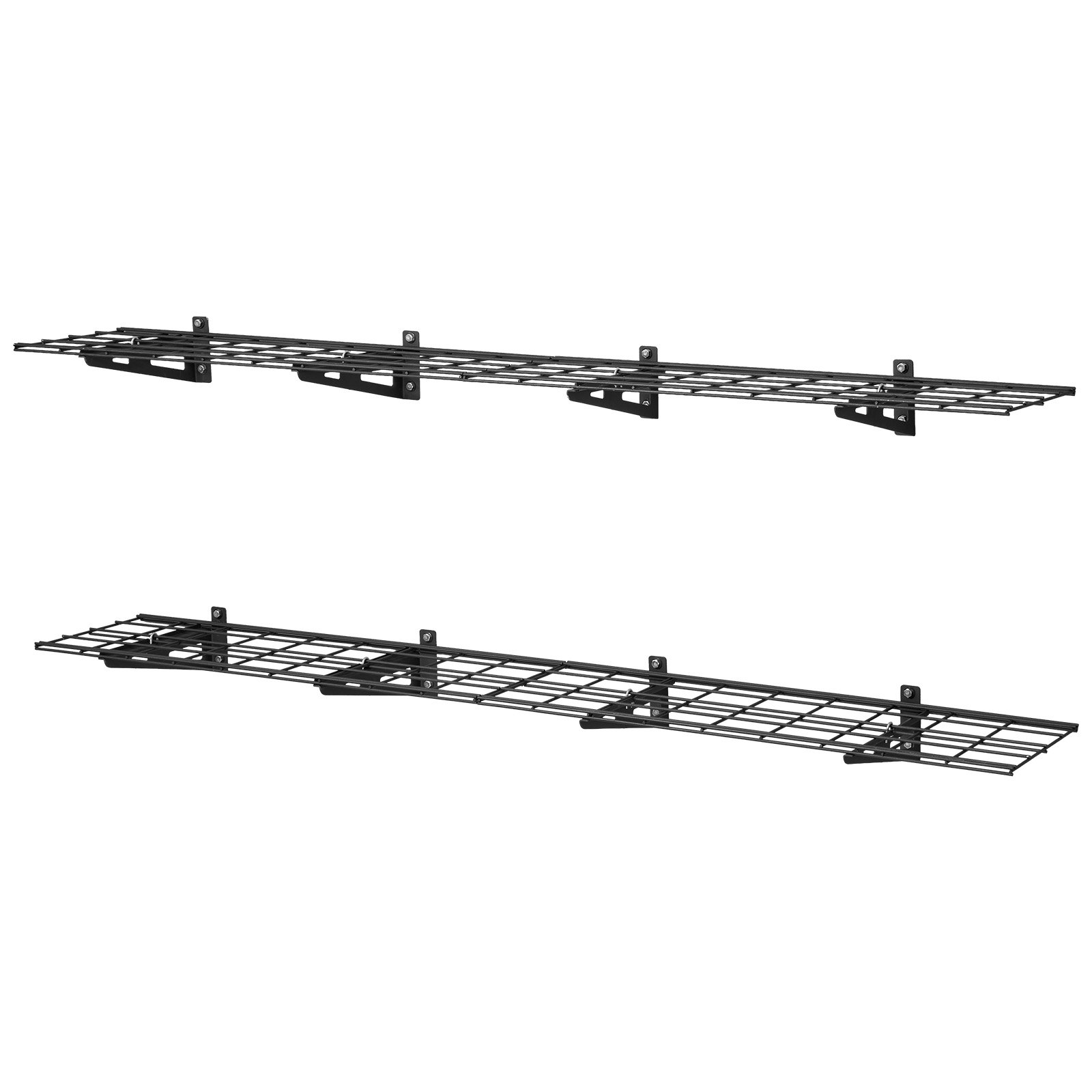 Zestaw regałów garażowych VEVOR, 2-częściowy, 1830x315x122 mm, przechowywanie narzędzi, 136 kg na warstwę, uchwyt na narzędzia montowany na ścianie, przestrzeń półek 1830x315 mm, półki do przechowywania, półka metalowa, organizer na narzędzia, półki ścienne