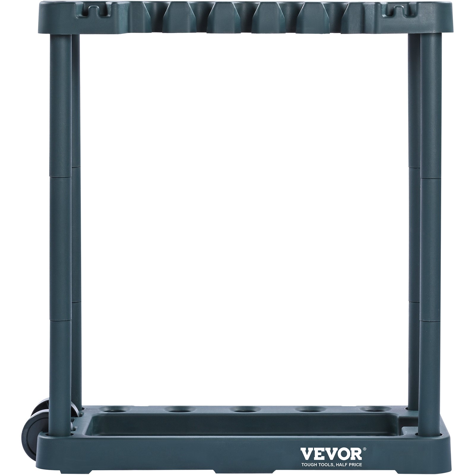 Stojak na narzędzia ogrodowe VEVOR 75x35x82 cm, organizer na narzędzia, PP, wielofunkcyjny stojak na narzędzia ogrodowe, 10 przegródek na narzędzia, system zapobiegający przewróceniu, uchwyt na narzędzia ogrodowe, uchwyt na miotłę, garaż, pokój ogrodowy