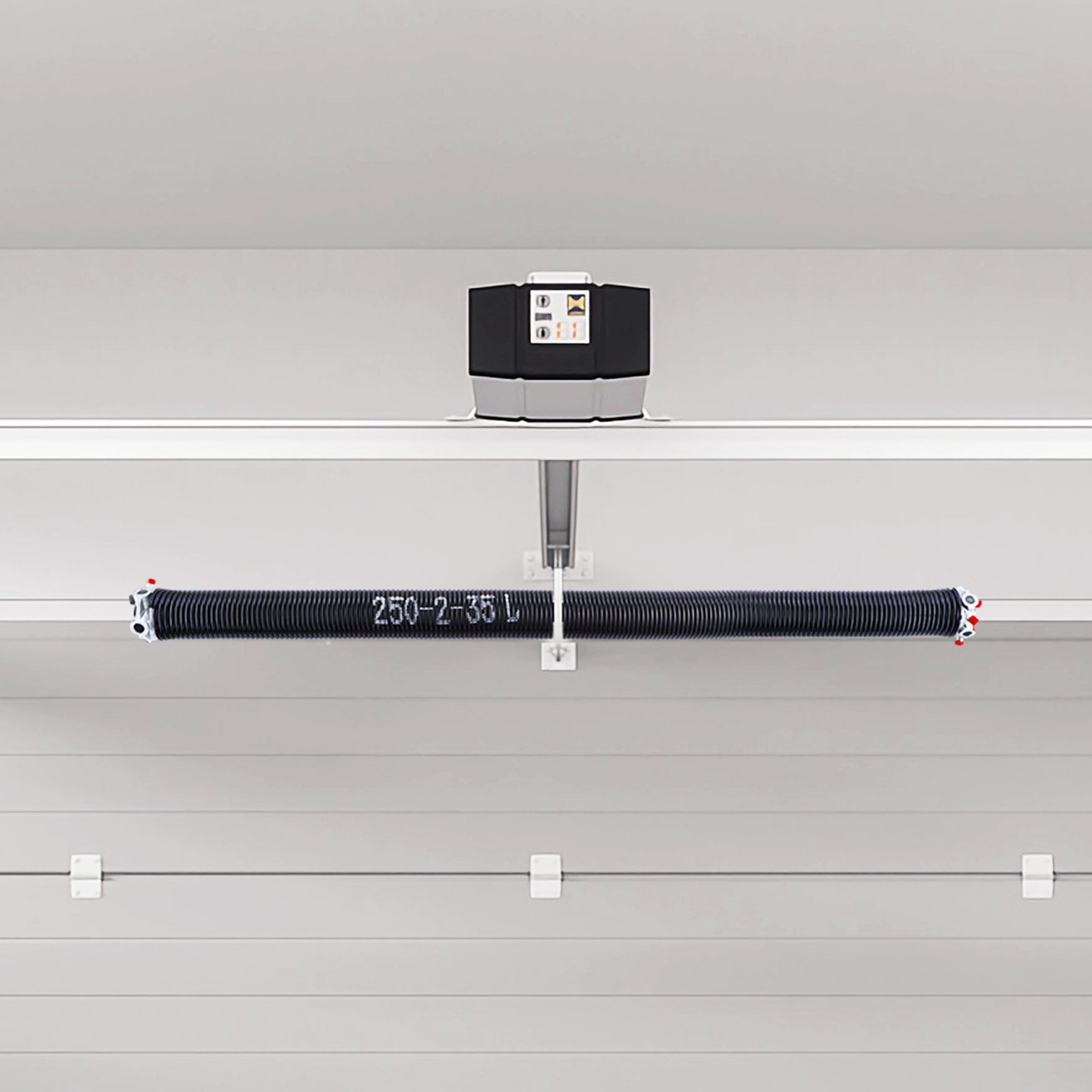 Sprężyny skrętne do drzwi garażowych VEVOR (Φ 6,35 x Φ 50,8 x 889 mm) 16000 cykli, powlekane na czarno, do wymiany, sprężyny do drzwi garażowych z antypoślizgowymi prętami naciągowymi, rękawice i klucz montażowy
