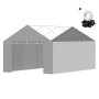 VEVOR Carport Garage Tent Sidewall 610 x 364 cm, namiot garażowy, wytrzymały, wodoodporny i zabezpieczony przed promieniowaniem UV, szary (góra i rama nie są dołączone)