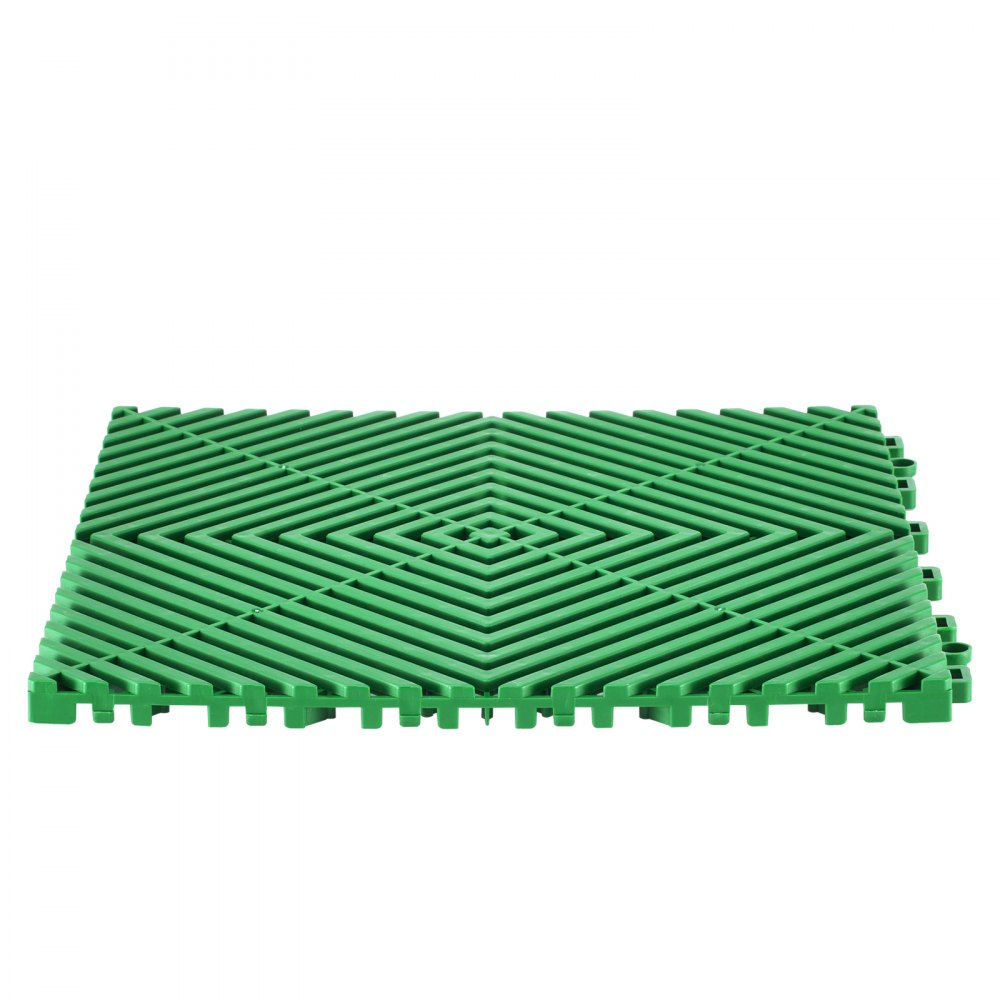 Mata drenażowa VEVOR Interlocking Drainage Mat, mata prysznicowa, 31 x 31 cm, modułowe maty podłogowe, 50 sztuk, łączone maty drenażowe, antypoślizgowe płytki podłogowe drenażowe, do garażu, ogrodu, kolor zielony