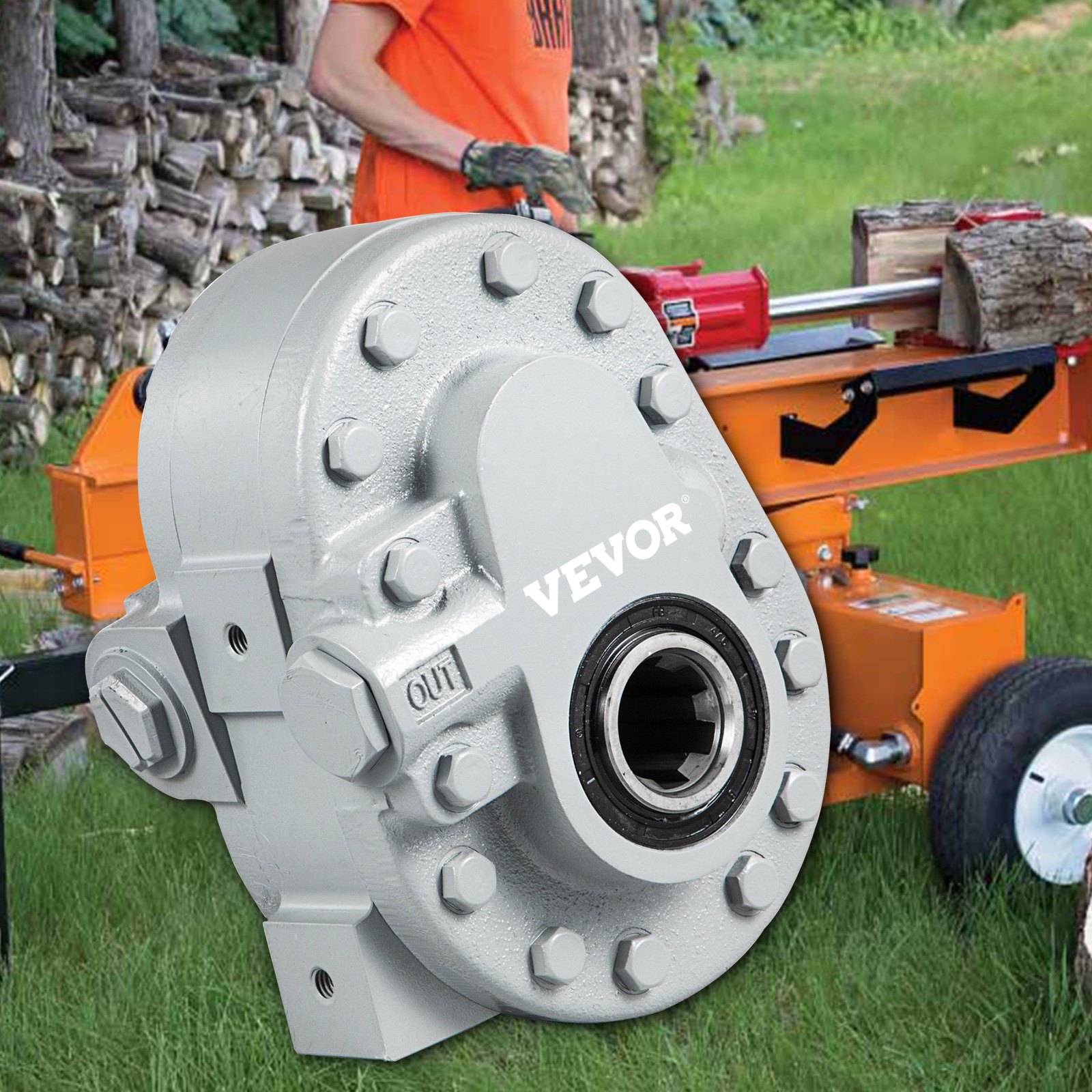 VEVOR hydraulic pump 21.2 GPM, hydraulic motor 540 rpm, log splitter 2250 PSI, hydraulic splitter SAE 12 outlet connection, hydraulic pump for log splitters for truck tailgate lifts, scissor lifts, and tilting lifts