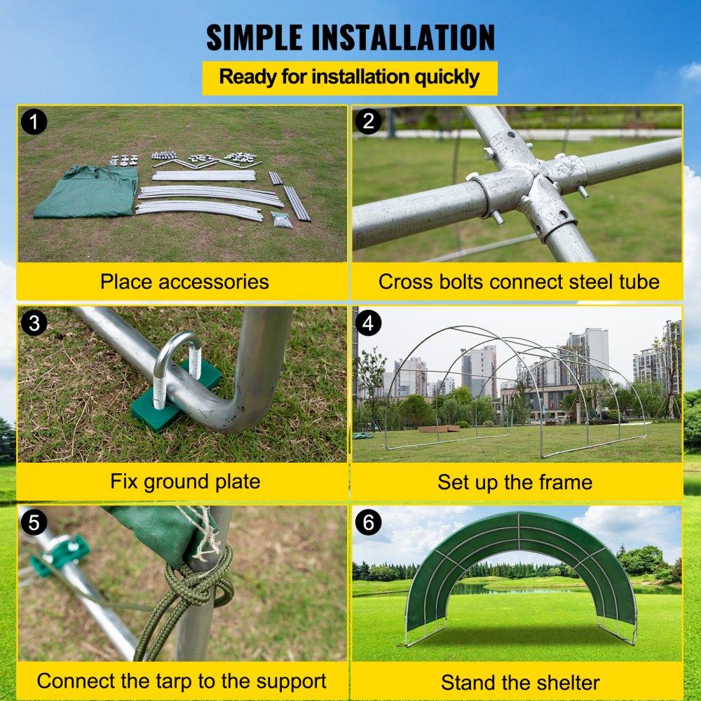 Schronisko mobilne VEVOR Namiot pastwiskowy Schronisko pastwiskowe stabilne PVC 3,04x3,05x1,68m