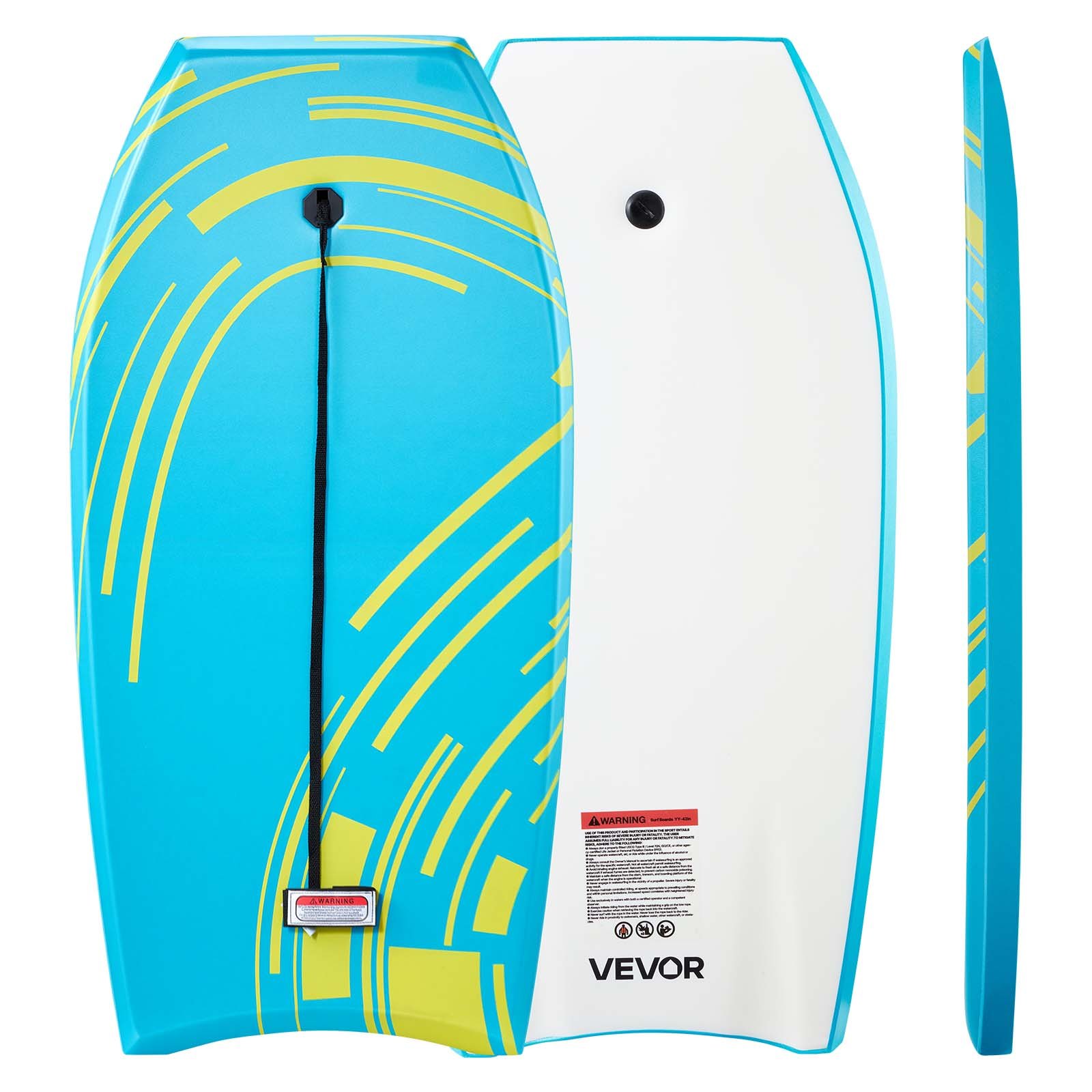 VEVOR Bodyboard 105,5 x 52 cm, deska wave wykonana z IXPE HDPE z rdzeniem EPS, deska surfingowa z smyczą na nadgarstek, ochrona UV dla początkujących i zaawansowanych surferów do 82 kg, deska do pływania na plażę, morze, basen, do surfowania