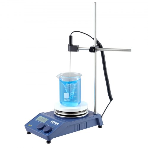 Płyta grzewcza mieszadła magnetycznego VEVOR, maks. 340°C, płyta grzewcza 1500 obr./min z mieszadłem magnetycznym, mieszadło grzejne 20 l z ekranem LED, stojakiem i prętami mieszającymi, moc grzewcza 650 W