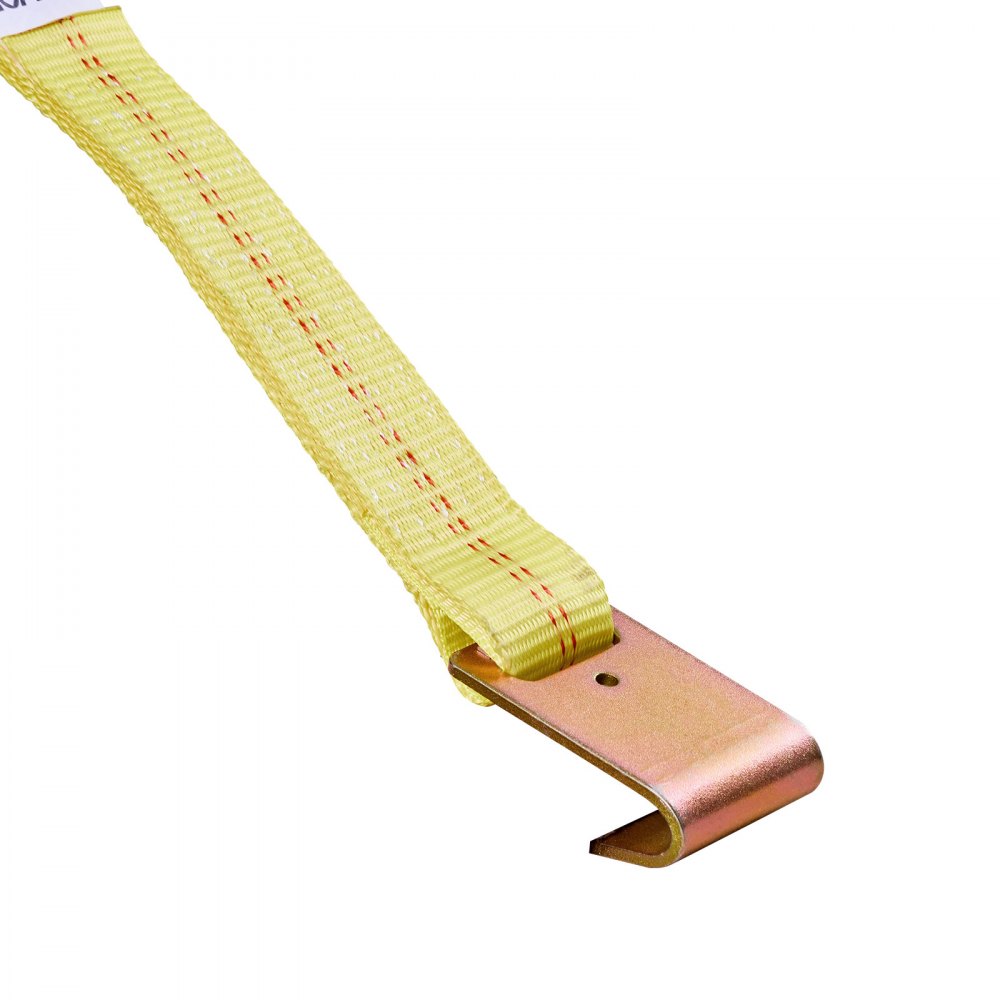 Pas mocujący koła VEVOR (50,8 x 3048 mm) z płaskim hakiem, wytrzymałością na rozciąganie 4540 kg i udźwigiem 1512 kg, system mocowania kół motocyklowych, pas mocujący koła do opon w pojazdach typu SUV i przyczepach, żółty