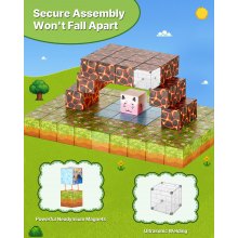VEVOR Magnetyczne klocki budowlane 150 elementów Zestaw leśny zamek STEM Montessori Toys