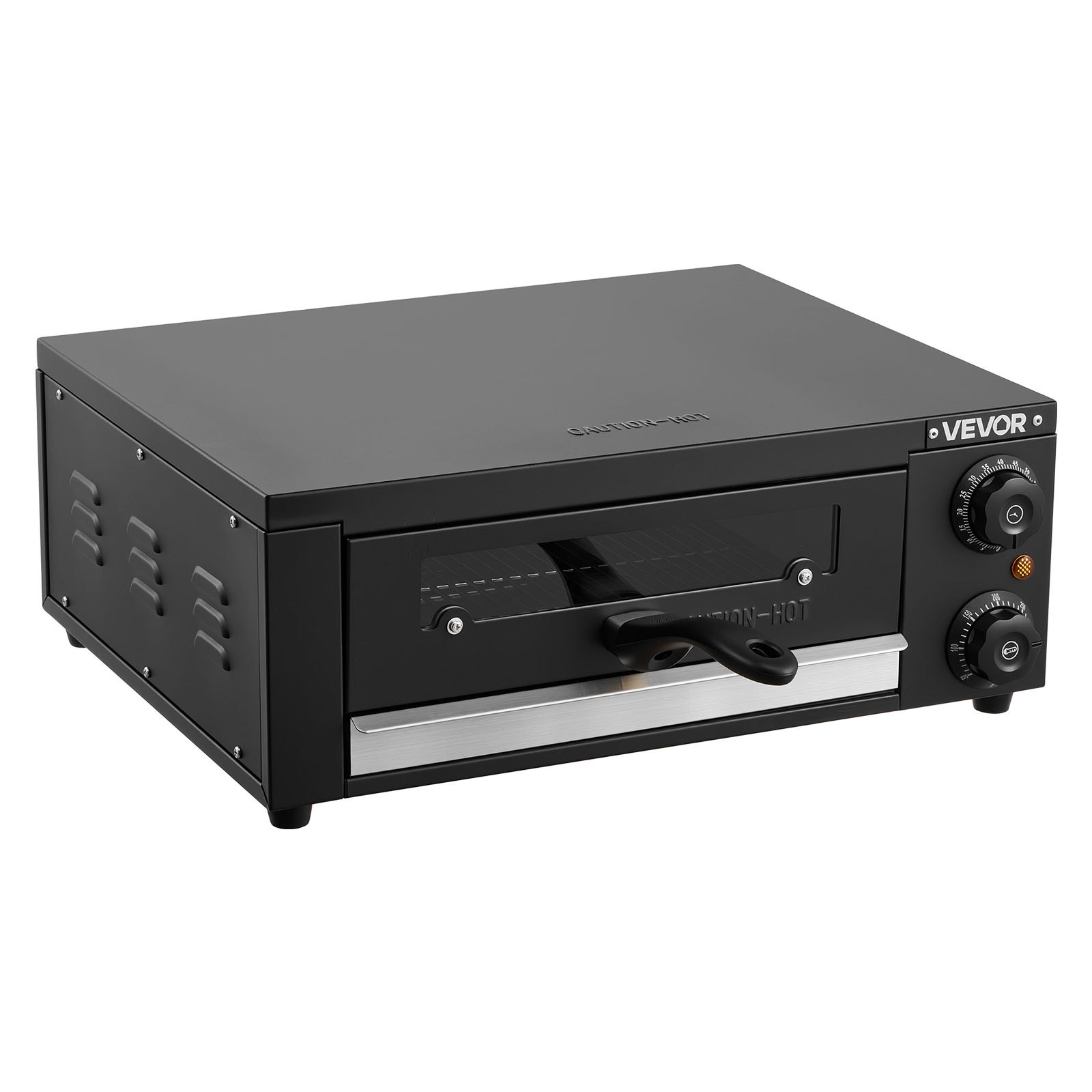Piec elektryczny do pizzy VEVOR, 30 cm, stołowy, 25-300 °C, 1450 W, piec do pizzy z regulacją czasu i temperatury, dwoma elementami grzewczymi, rusztem do grillowania, do kuchni i cateringu