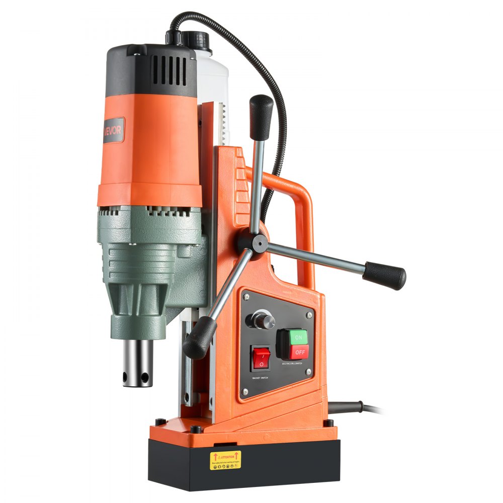 Wiertarka magnetyczna VEVOR, silnik 1550 W, wiertło magnetyczne o średnicy wiercenia rdzeniowego 50 mm, siła magnetyczna 13000 N, regulacja prędkości 0–550 obr./min, wiertarka rdzeniowa do powierzchni metalowych, artykuły do ​​majsterkowania