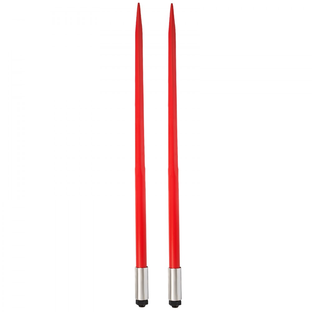 Zęby ładowacza czołowego VEVOR, 125 cm, zęby do bel, udźwig 2041 kg, szybkozłącze do bel, czerwone widły do ​​bel, z nakrętką sześciokątną i tuleją do łopat, traktorów, ładowarek