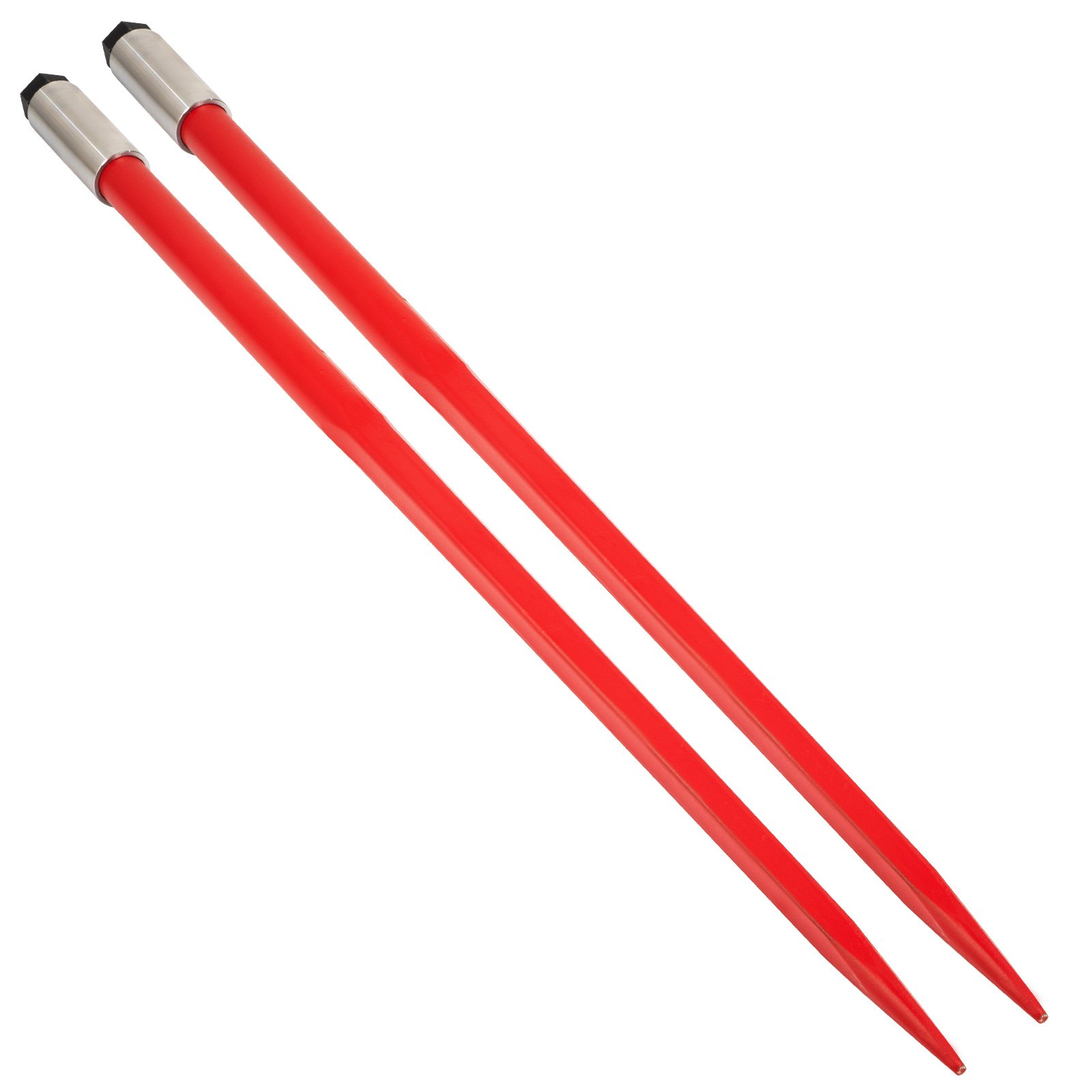Zęby ładowacza czołowego VEVOR, 125 cm, zęby do bel, udźwig 2041 kg, szybkozłącze do bel, czerwone widły do ​​bel, z nakrętką sześciokątną i tuleją do łopat, traktorów, ładowarek
