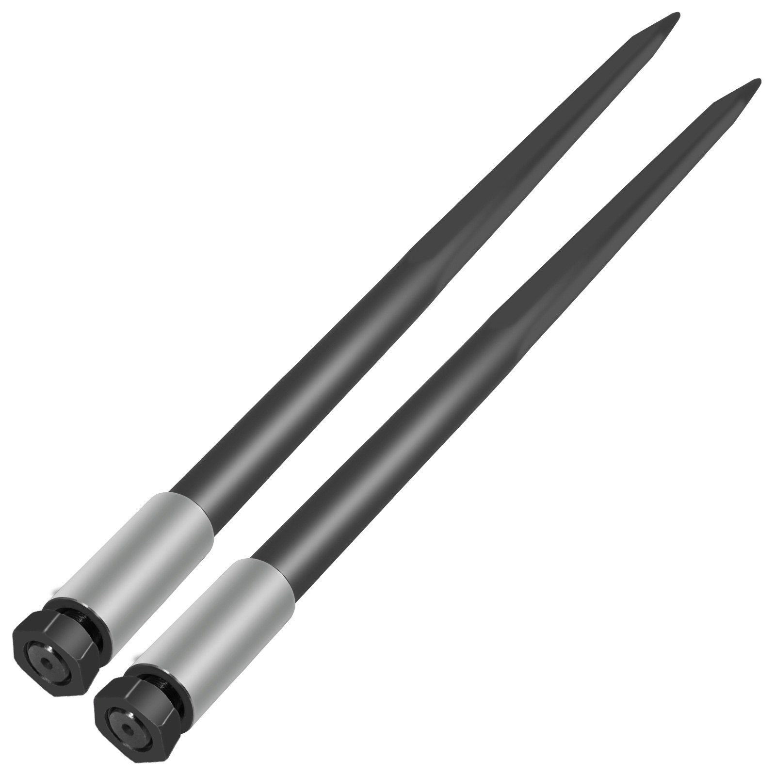 Zęby ładowacza czołowego VEVOR zęby do bel 49 cali udźwig zębów 1814 kg widły do ​​palet 124,4 cm masa brutto 26,36 kg do akcesoriów ciągnika czarne widły do ​​bel ładowacz czołowy stal 2 sztuki