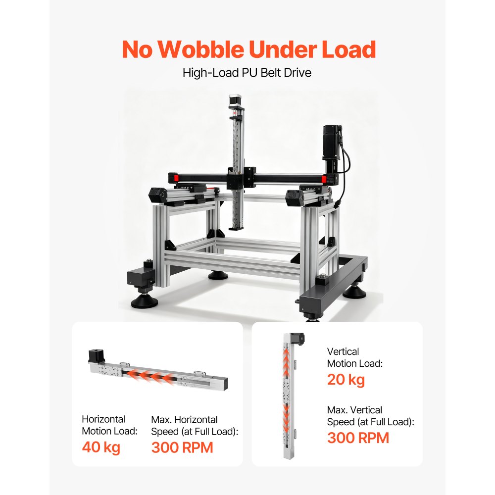 VEVOR Linear Guide Rail, Belt Drive, CNC Linear Motion Stage Actuator, with Nema34 Stepper Motor, 600 mm Stroke Work Size, High Speed Motorized, for Engraving Machine, CNC Milling Machine, 3D Printer
