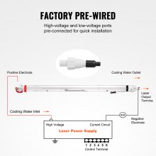 VEVOR 130W rura laserowa CO2 165cm rura laserowa CO2 grawer laserowy szklana rura laserowa