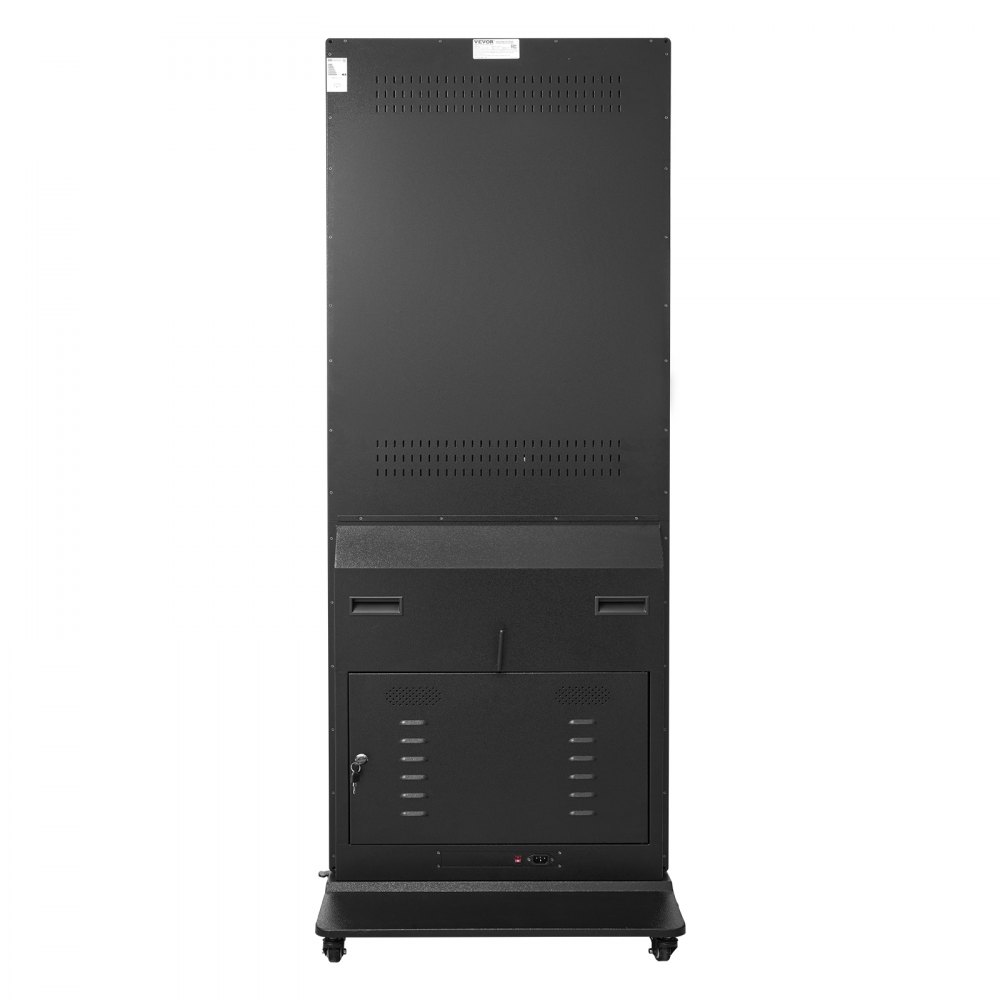 VEVOR Cyfrowy wyświetlacz reklamowy z funkcją zatrzymania klienta (przekątna ekranu 140 cm), ekran LCD 2K UHD, 2 GB pamięci RAM i 32 GB pamięci ROM, wolnostojący wyświetlacz z wejściem WiFi HDMI/USB, dotykowy wyświetlacz w kolorze czarnym