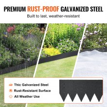 VEVOR Obrzeże trawnika 12" x 40" (zestaw 4 sztuk) Stalowa taśma do obrzeża trawnika Obrzeże łóżka Obrzeże łóżka Krawędź kosząca Nadaje się do ogrodów zewnętrznych, ścieżek, trawników, dziedzińców, poboczy dróg i nie tylko