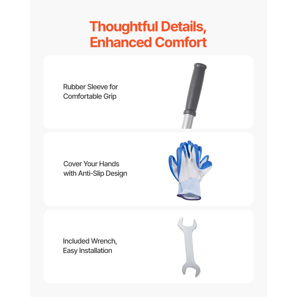 Grabie wyrównujące trawnik VEVOR, grabie wyrównujące z uchwytem 213 cm, płyta podstawy 1219 x 254 mm, grabie wyrównujące ze stali węglowej, 2 regulowane wysokości, narzędzie do wyrównywania trawników w ogrodzie i na polach golfowych