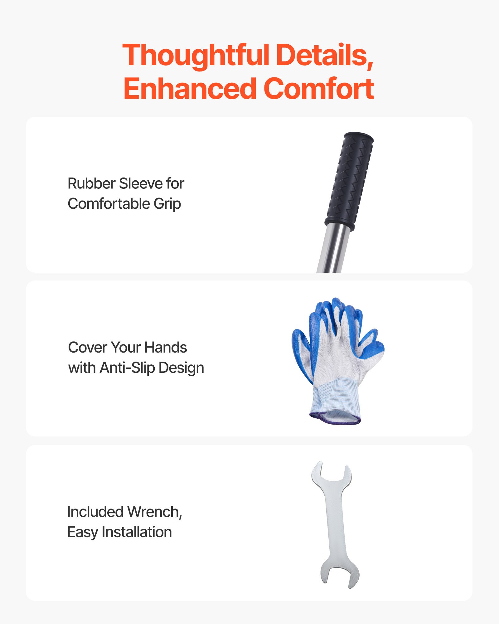 Grabie do trawników VEVOR 255 x 763 mm, grabie do wyrównywania trawników z bardzo długim trzonkiem 210 cm, wyrównywacz powierzchni z rękawicami, grabie wyrównujące, grabie do wyrównywania trawników w ogrodach i na polach golfowych