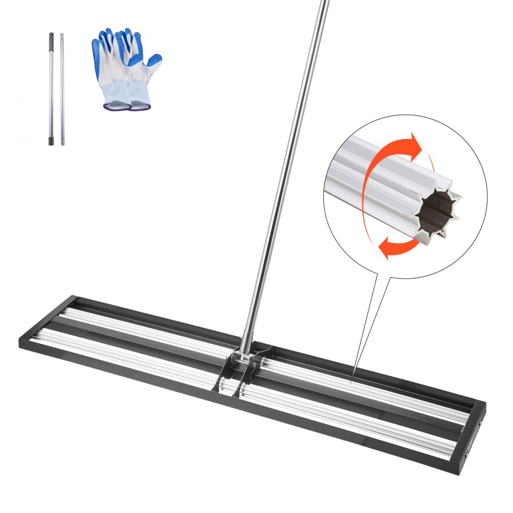 VEVOR Grabie ogrodowe 213cm Uchwyt Grabie wyrównujące Pielęgnacja trawnika 254x1219mm