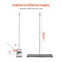VEVOR Grabie ogrodowe 213cm Uchwyt Grabie wyrównujące Pielęgnacja trawnika 254x1219mm